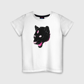 Детская футболка хлопок с принтом Магическая Пантера в Екатеринбурге, 100% хлопок | круглый вырез горловины, полуприлегающий силуэт, длина до линии бедер | Тематика изображения на принте: большая кошка | пантера | пантера арт | черная пантера