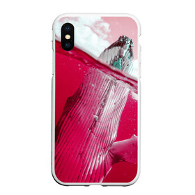 Чехол для iPhone XS Max матовый с принтом Кит в Екатеринбурге, Силикон | Область печати: задняя сторона чехла, без боковых панелей | кит | морские животные | неоновый мир | под водой | прикольные животные | розовая природа | розовый мир