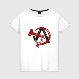 Женская футболка хлопок с принтом АНАРХИЯ | ANARCHY (Z) в Екатеринбурге, 100% хлопок | прямой крой, круглый вырез горловины, длина до линии бедер, слегка спущенное плечо | anarchy | riot | rock | анархизм | анархистская символика | анархия | безвластие | безначалие | безначальство | бунт | знаки | независимость | неподвластность | панки | рок | символ