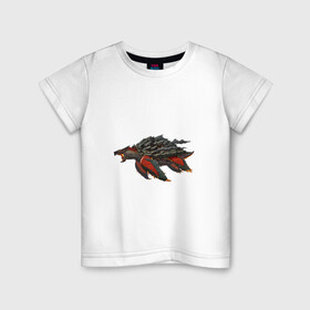 Детская футболка хлопок с принтом Вулканическая черепаха в Екатеринбурге, 100% хлопок | круглый вырез горловины, полуприлегающий силуэт, длина до линии бедер | арт | вулкан | динозавр | доисторические | дым | лава | рисунок | фантастика | фантастическое животное | черепаха
