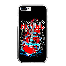 Чехол для iPhone 7Plus/8 Plus матовый с принтом AC/DC гитара  в Екатеринбурге, Силикон | Область печати: задняя сторона чехла, без боковых панелей | ac dc | acdc | acdc ас дс | angus | back in black | highway to hell | mckinnon | you | австралийская | ангус янг | ас дс | асдс | блюз | в форме | гитара | группа | крис слэйд | метал | молния | музыка | певец | рок | рок н ролл | стиви янг