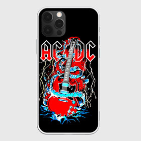 Чехол для iPhone 12 Pro с принтом AC/DC гитара  в Екатеринбурге, силикон | область печати: задняя сторона чехла, без боковых панелей | ac dc | acdc | acdc ас дс | angus | back in black | highway to hell | mckinnon | you | австралийская | ангус янг | ас дс | асдс | блюз | в форме | гитара | группа | крис слэйд | метал | молния | музыка | певец | рок | рок н ролл | стиви янг