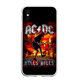 Чехол для iPhone XS Max матовый с принтом AC/DC HELLS BELLS в Екатеринбурге, Силикон | Область печати: задняя сторона чехла, без боковых панелей | ac dc | acdc | acdc ас дс | angus | back in black | highway to hell | mckinnon | you | австралийская | ангус янг | ас дс | асдс | блюз | в форме | гитара | группа | крис слэйд | метал | молния | музыка | певец | рок | рок н ролл | стиви янг