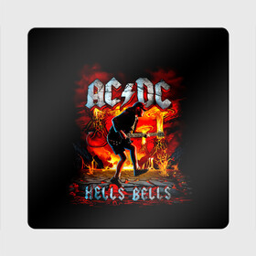 Магнит виниловый Квадрат с принтом AC/DC HELLS BELLS в Екатеринбурге, полимерный материал с магнитным слоем | размер 9*9 см, закругленные углы | Тематика изображения на принте: ac dc | acdc | acdc ас дс | angus | back in black | highway to hell | mckinnon | you | австралийская | ангус янг | ас дс | асдс | блюз | в форме | гитара | группа | крис слэйд | метал | молния | музыка | певец | рок | рок н ролл | стиви янг