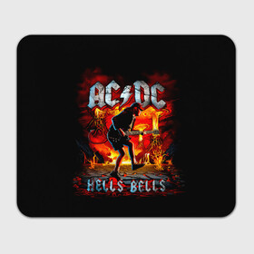 Коврик для мышки прямоугольный с принтом AC/DC HELLS BELLS в Екатеринбурге, натуральный каучук | размер 230 х 185 мм; запечатка лицевой стороны | ac dc | acdc | acdc ас дс | angus | back in black | highway to hell | mckinnon | you | австралийская | ангус янг | ас дс | асдс | блюз | в форме | гитара | группа | крис слэйд | метал | молния | музыка | певец | рок | рок н ролл | стиви янг