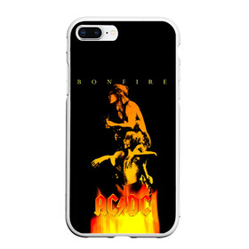 Чехол для iPhone 7Plus/8 Plus матовый с принтом Bonfire  AC/DC в Екатеринбурге, Силикон | Область печати: задняя сторона чехла, без боковых панелей | ac dc | acdc | acdc ас дс | angus young | back in black | highway to hell | mckinno | австралийская | ангус янг | ас дс | асдс | блюз | в форме | гитара | группа | крис слэйд | метал | молния | музыка | певец | рок | рок н ролл | стиви янг