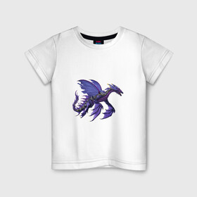 Детская футболка хлопок с принтом Сумеречный дракон в Екатеринбурге, 100% хлопок | круглый вырез горловины, полуприлегающий силуэт, длина до линии бедер | арт | дракон | ночь | рисунок | сон | сонный зверь | сумерки | фантастический зверь | фантастическое животное