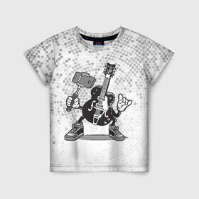 Детская футболка 3D с принтом Гитара сэлфи в Екатеринбурге, 100% гипоаллергенный полиэфир | прямой крой, круглый вырез горловины, длина до линии бедер, чуть спущенное плечо, ткань немного тянется | peace | selfi | гитара | мир | рок | рокер | сэлфи | фотка | электрогитара