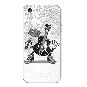 Чехол для iPhone 5/5S матовый с принтом Гитара сэлфи в Екатеринбурге, Силикон | Область печати: задняя сторона чехла, без боковых панелей | peace | selfi | гитара | мир | рок | рокер | сэлфи | фотка | электрогитара