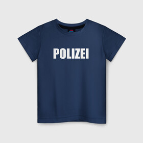 Детская футболка хлопок с принтом POLIZEI Полиция Надпись Белая в Екатеринбурге, 100% хлопок | круглый вырез горловины, полуприлегающий силуэт, длина до линии бедер | germany | германия | копы | милиция | надпись | немецкая | сила | структуры | чб | швейцария