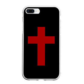 Чехол для iPhone 7Plus/8 Plus матовый с принтом Красный Крест в Екатеринбурге, Силикон | Область печати: задняя сторона чехла, без боковых панелей | геометрия | красный крест | крест | минимализм | религия