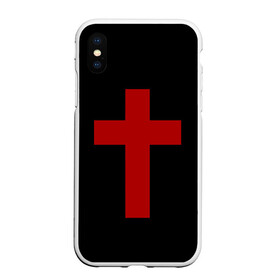 Чехол для iPhone XS Max матовый с принтом Красный Крест в Екатеринбурге, Силикон | Область печати: задняя сторона чехла, без боковых панелей | геометрия | красный крест | крест | минимализм | религия