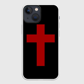 Чехол для iPhone 13 mini с принтом Красный Крест в Екатеринбурге,  |  | геометрия | красный крест | крест | минимализм | религия