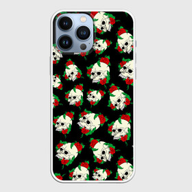 Чехол для iPhone 13 Pro Max с принтом Черепа и розы   Skull and Roses в Екатеринбурге,  |  | death | gothic | halloween | horror | roses | skeleton | skillet | skull | готика | готические | жуткий | кости | красные розы | листья | скелет | хеллоуин | хоррор | хэллоуин | цветы | череп | черепа в розах | черепа и розы | черепа с