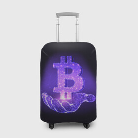 Чехол для чемодана 3D с принтом BITCOIN IN HAND | БИТКОИН в Екатеринбурге, 86% полиэфир, 14% спандекс | двустороннее нанесение принта, прорези для ручек и колес | bitcoin | btc | coin | биткоин | биткойн | валюта | деньги | криптовалюта | монета | платёжная система | технология