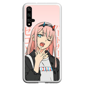 Чехол для Honor 20 с принтом Zero Two Darling in the Franxx в Екатеринбурге, Силикон | Область печати: задняя сторона чехла, без боковых панелей | 02 | anime girl | darling in the franxx | zero two | аниме | дарлинг во франксе | девушка с розовыми волосами | манга | милый во франксе | ноль два | розовые волосы | тян