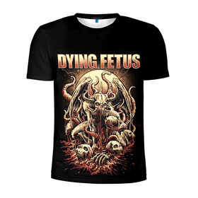 Мужская футболка 3D спортивная с принтом Dying Fetus в Екатеринбурге, 100% полиэстер с улучшенными характеристиками | приталенный силуэт, круглая горловина, широкие плечи, сужается к линии бедра | Тематика изображения на принте: death metal | dying fetus | грайндкор | группы | метал | музыка | рок