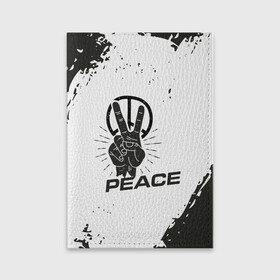 Обложка для паспорта матовая кожа с принтом Peace | Мир (Z) в Екатеринбурге, натуральная матовая кожа | размер 19,3 х 13,7 см; прозрачные пластиковые крепления | anarchy | hippies | peace | анархизм | анархия | два пальца | знак | знаки | любовь | мир | хиппи