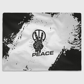 Плед 3D с принтом Peace | Мир (Z) в Екатеринбурге, 100% полиэстер | закругленные углы, все края обработаны. Ткань не мнется и не растягивается | anarchy | hippies | peace | анархизм | анархия | два пальца | знак | знаки | любовь | мир | хиппи