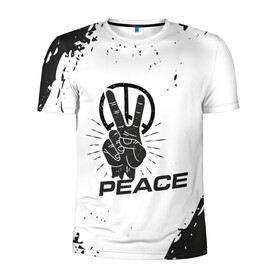 Мужская футболка 3D спортивная с принтом Peace | Мир (Z) в Екатеринбурге, 100% полиэстер с улучшенными характеристиками | приталенный силуэт, круглая горловина, широкие плечи, сужается к линии бедра | anarchy | hippies | peace | анархизм | анархия | два пальца | знак | знаки | любовь | мир | хиппи