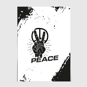 Постер с принтом Peace | Мир (Z) в Екатеринбурге, 100% бумага
 | бумага, плотность 150 мг. Матовая, но за счет высокого коэффициента гладкости имеет небольшой блеск и дает на свету блики, но в отличии от глянцевой бумаги не покрыта лаком | anarchy | hippies | peace | анархизм | анархия | два пальца | знак | знаки | любовь | мир | хиппи