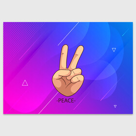 Поздравительная открытка с принтом ВСЕМ МИР | PEACE (Z) в Екатеринбурге, 100% бумага | плотность бумаги 280 г/м2, матовая, на обратной стороне линовка и место для марки
 | anarchy | hippies | peace | анархизм | анархия | два пальца | знак | знаки | любовь | мир | мир всем | хиппи