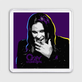 Магнит 55*55 с принтом Ozzy Osbourne, Оззи Осборн в Екатеринбурге, Пластик | Размер: 65*65 мм; Размер печати: 55*55 мм | black sabbath | hard rock | heavy metal | john michael osbourne | ozzy osbourne | джон майкл осборн | оззи осборн | хард рок | хеви метал