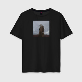 Женская футболка хлопок Oversize с принтом Круг Ветров в Екатеринбурге, 100% хлопок | свободный крой, круглый ворот, спущенный рукав, длина до линии бедер
 | альбом | круг ветров | обложка | обложка альбома | реп | рэп | хип хоп