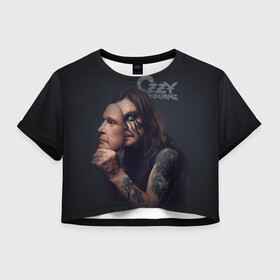 Женская футболка Crop-top 3D с принтом Ozzy Osbourne в Екатеринбурге, 100% полиэстер | круглая горловина, длина футболки до линии талии, рукава с отворотами | black sabbath | hard rock | heavy metal | john michael osbourne | ozzy osbourne | джон майкл осборн | оззи осборн | хард рок | хеви метал