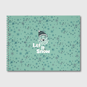 Альбом для рисования с принтом Зима снежинки в Екатеринбурге, 100% бумага
 | матовая бумага, плотность 200 мг. | Тематика изображения на принте: let it snow | зима | идёт снег | медведь | метель | нг | новый год | рождество | снег | снегопад | снежинки