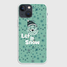 Чехол для iPhone 13 mini с принтом Зима снежинки в Екатеринбурге,  |  | let it snow | зима | идёт снег | медведь | метель | нг | новый год | рождество | снег | снегопад | снежинки