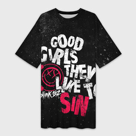 Платье-футболка 3D с принтом Blink 182, Good Girl в Екатеринбурге,  |  | punk | группы | музыка | панк