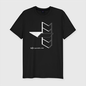 Мужская футболка хлопок Slim с принтом Архитектон 3Б в Екатеринбурге, 92% хлопок, 8% лайкра | приталенный силуэт, круглый вырез ворота, длина до линии бедра, короткий рукав | архитектон | архитектура | геометрия | конструкция | тени