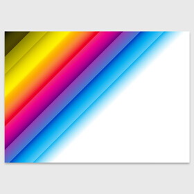 Поздравительная открытка с принтом РАДУЖНЫЕ ПОЛОСЫ | RAINBOW (Z) в Екатеринбурге, 100% бумага | плотность бумаги 280 г/м2, матовая, на обратной стороне линовка и место для марки
 | Тематика изображения на принте: abstraction | colors | geometry | lines | paints | rainbow | stripes | texture | абстракция | краски | полосы | радуга | радужные полосы | текстура