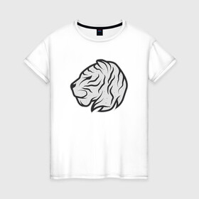Женская футболка хлопок с принтом Mystic Tiger в Екатеринбурге, 100% хлопок | прямой крой, круглый вырез горловины, длина до линии бедер, слегка спущенное плечо | 2022 | animal | cat | lion | tiger | год тигра | животные | зверь | зубы | кот | кошка | лев | охотник | полосатый | природа | тигр | тигренок | тигрица | хищник