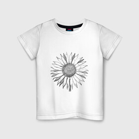 Детская футболка хлопок с принтом Подсолнух в Екатеринбурге, 100% хлопок | круглый вырез горловины, полуприлегающий силуэт, длина до линии бедер | sunflower | подсолнух | цветок