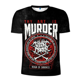 Мужская футболка 3D спортивная с принтом Thy Art Is Murder в Екатеринбурге, 100% полиэстер с улучшенными характеристиками | приталенный силуэт, круглая горловина, широкие плечи, сужается к линии бедра | Тематика изображения на принте: death metal | deathcore | thy art is murder | группы | дэткор | метал | музыка | рок