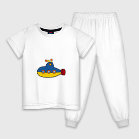 Детская пижама хлопок с принтом Подводная лодка в Екатеринбурге, 100% хлопок |  брюки и футболка прямого кроя, без карманов, на брюках мягкая резинка на поясе и по низу штанин
 | Тематика изображения на принте: submarine | наутилус | подводная лодка
