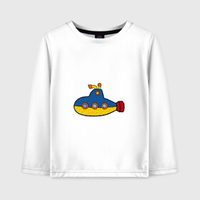 Детский лонгслив хлопок с принтом Подводная лодка в Екатеринбурге, 100% хлопок | круглый вырез горловины, полуприлегающий силуэт, длина до линии бедер | Тематика изображения на принте: submarine | наутилус | подводная лодка