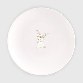 Тарелка с принтом милый кролик в Екатеринбурге, фарфор | диаметр - 210 мм
диаметр для нанесения принта - 120 мм | Тематика изображения на принте: заяц | кролик. венок | лапы | мода | мультик | персонаж | уши | хвост