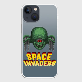 Чехол для iPhone 13 mini с принтом Space Invaders | Old game (Z) в Екатеринбурге,  |  | Тематика изображения на принте: dendy | invaders | nintendo | shootem up | space invaders | денди | захватчики | космические захватчики | су имбэ | чужаки