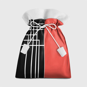 Подарочный 3D мешок с принтом Черный и коралловый арт деко в Екатеринбурге, 100% полиэстер | Размер: 29*39 см | Тематика изображения на принте: абстрактный | арт | арт деко | белые полосы | геометрический | модный | молодежный | полосы | современный | черный и коралловый