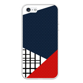 Чехол для iPhone 5/5S матовый с принтом Разноцветный арт пэчворк  в Екатеринбурге, Силикон | Область печати: задняя сторона чехла, без боковых панелей | абстрактный | геометрический | клетка | комбинированный | коралловый | модный | молодежный | полосы | синий | современный | темный синий