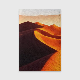Обложка для паспорта матовая кожа с принтом Пустыня дюна барханы в Екатеринбурге, натуральная матовая кожа | размер 19,3 х 13,7 см; прозрачные пластиковые крепления | Тематика изображения на принте: desert | dune | барханы | дюна | песок | пустыня