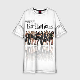 Детское платье 3D с принтом Сестры Дженнер и Кардашьян в Екатеринбурге, 100% полиэстер | прямой силуэт, чуть расширенный к низу. Круглая горловина, на рукавах — воланы | armenian women | family | famous | kardashians | khloe kardashian | kim kardashian | kylie jenner | sisters | армянки | знаменитые | кайли дженнер | кардашьян | ким кардашьян | семейство | сестры | хлоя кардашьян