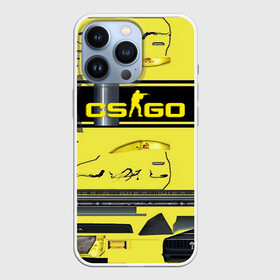 Чехол для iPhone 13 Pro с принтом CS GO YELLOW SKIN в Екатеринбурге,  |  | awp | counter strike | cs go | skin cs | team cs | скины оружия