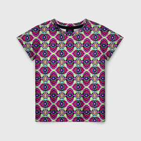 Детская футболка 3D с принтом Абстрактный современный узор в Екатеринбурге, 100% гипоаллергенный полиэфир | прямой крой, круглый вырез горловины, длина до линии бедер, чуть спущенное плечо, ткань немного тянется | арабский | красный | оливковый | орнамент | пляжный | популярный | разноцветный | этнический орнамент