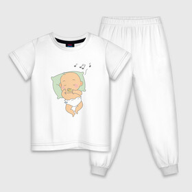 Детская пижама хлопок с принтом сладкий сон в Екатеринбурге, 100% хлопок |  брюки и футболка прямого кроя, без карманов, на брюках мягкая резинка на поясе и по низу штанин
 | колыбельная | люлька | младенец | памперс | подушка | постель | ребёнок | сон