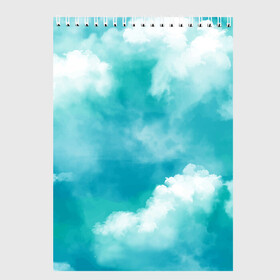 Скетчбук с принтом Голубое Небо | Blue Sky (Z) в Екатеринбурге, 100% бумага
 | 48 листов, плотность листов — 100 г/м2, плотность картонной обложки — 250 г/м2. Листы скреплены сверху удобной пружинной спиралью | blue | blue sky | clouds | firmament | heaven | голубая | голубое небо | небеса | облака | облако