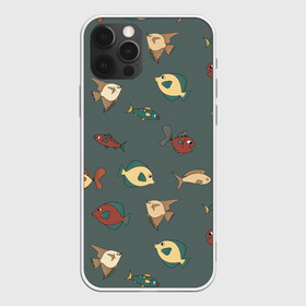 Чехол для iPhone 12 Pro Max с принтом Морские рыбки на зеленом фоне в Екатеринбурге, Силикон |  | fish | summer | tdsmr | весна | зеленый | лето | море | праздник | принт | природа | рыбы